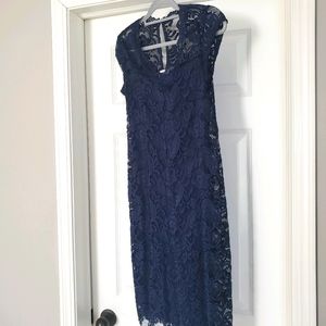 Mama Licous navy lace maternity dress.